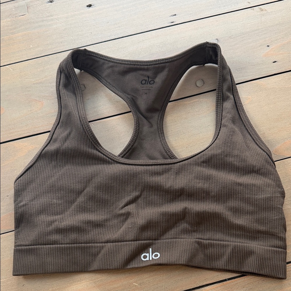 Alo seamless ribbed bra - espresso